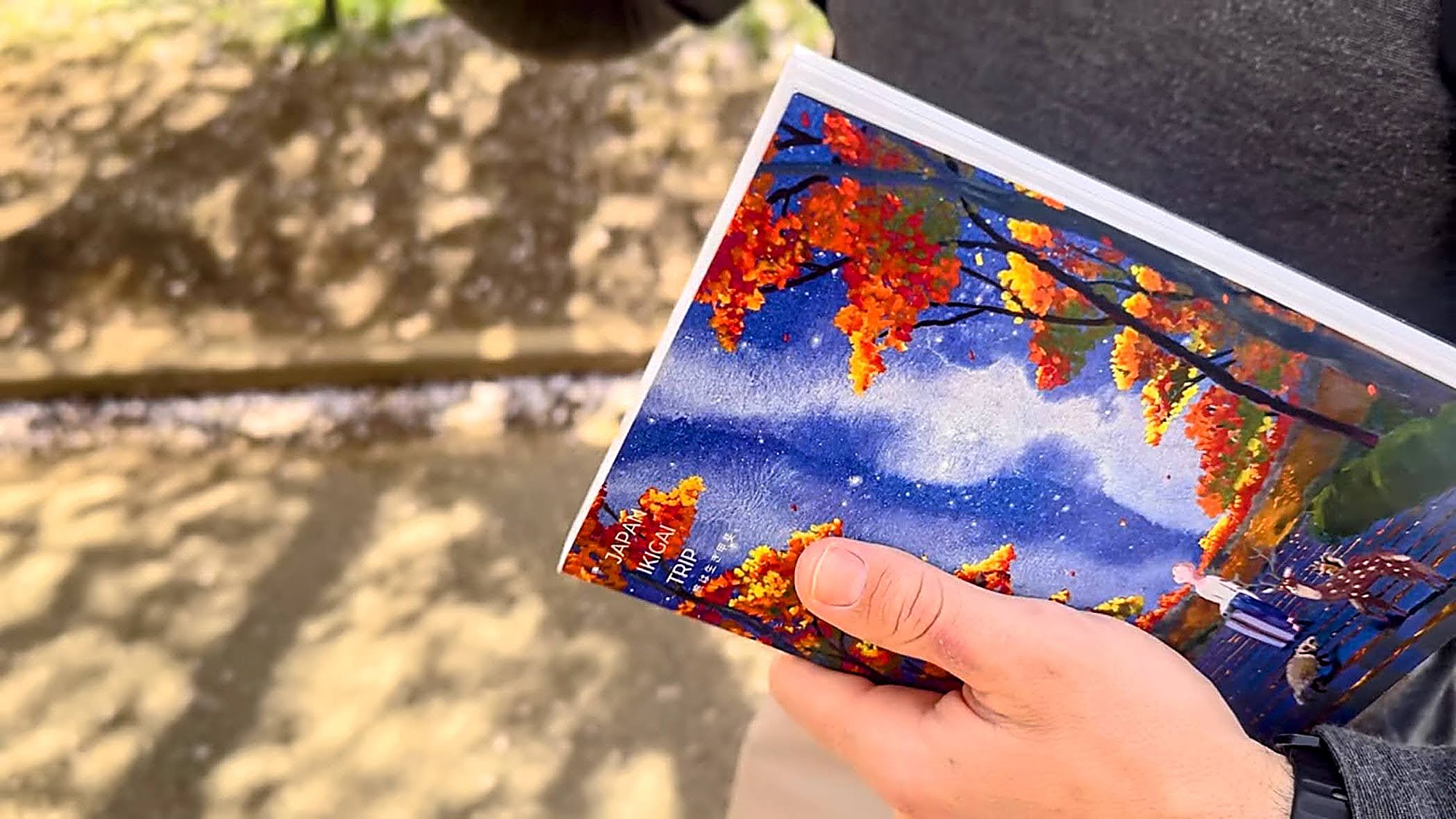 A Travel Bible held in one hand, outdoors