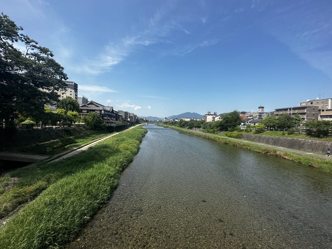 A wide river running through the old capital under a clear sky