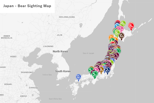 Japan Bear Sighting Map